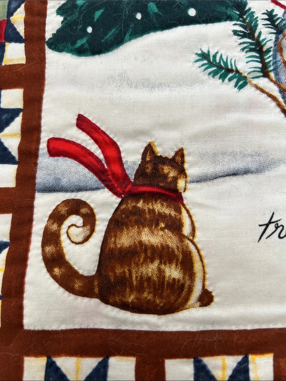 Blue Snowman Holiday Quilted Wall Hanging